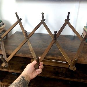 Vintage wooden accordion hook. XL
